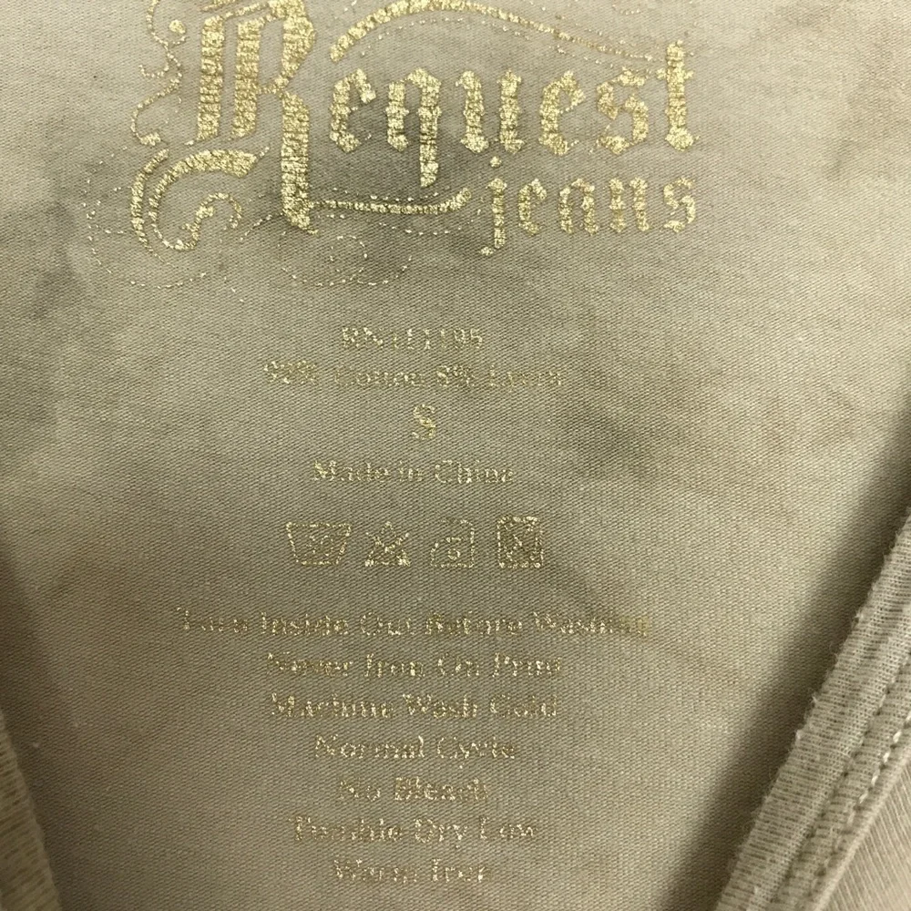 Request Jeans Camo Tee Shirt Crystals Appliqué S - Picture 8 of 8